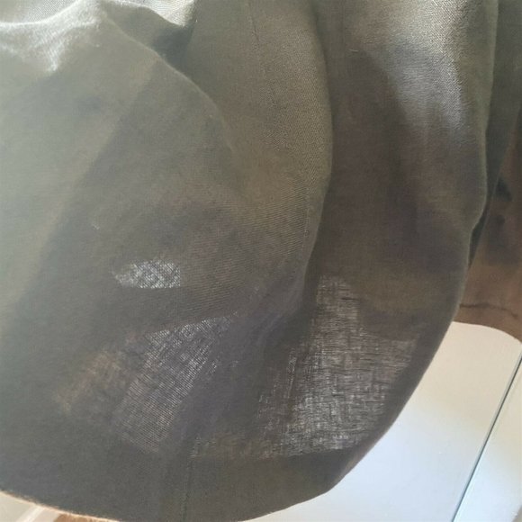 Talbots Skirt Irish Linen Brown Knee Length slits - Picture 5 of 10
